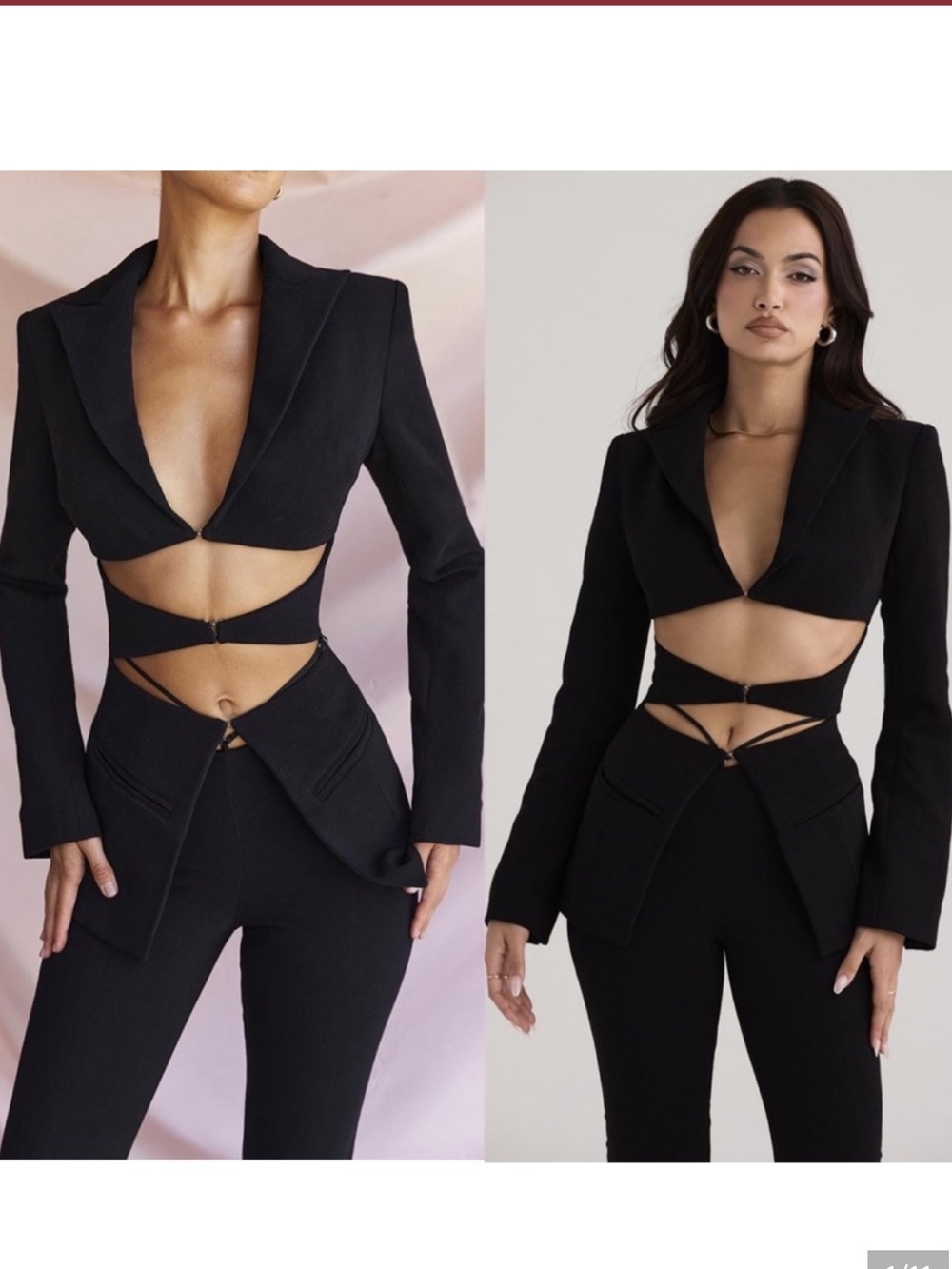 House of CB Black Tailored Blazer and pants 
Pants size is S